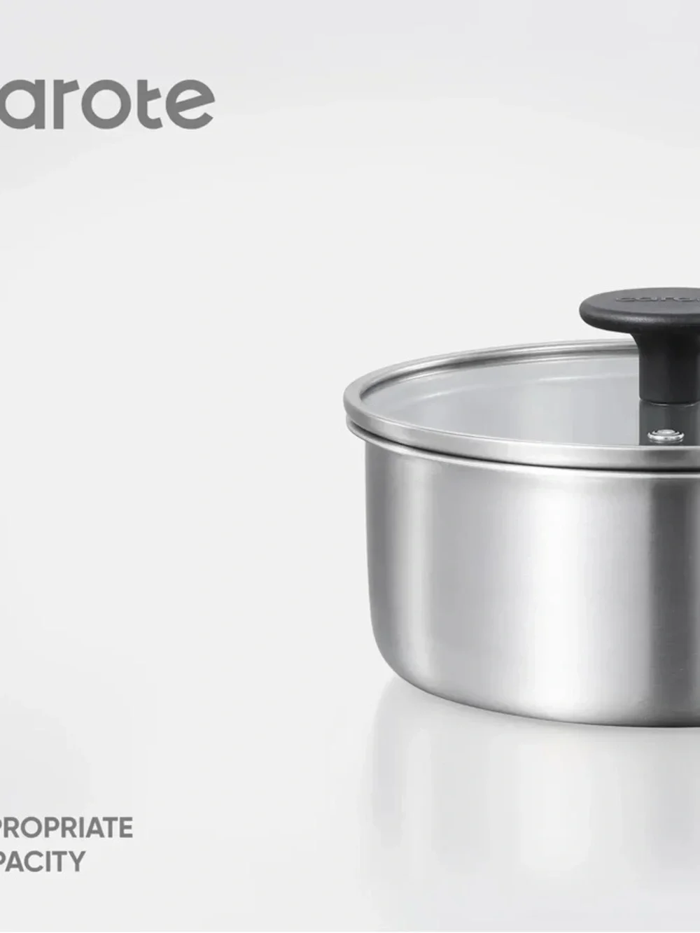 Stainless Steel Saucepan with Lid and Removable Handle - Silver